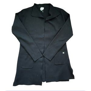 Athleisure Black Cardigan with side pockets Y5-04